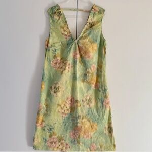 MARNI Abstract Floral Watercolor V-neck Dress – Size 44
